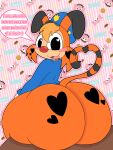 1boy 2000 adorable alternate_version_available anthro ass ass_focus back_view badge belt big_ass blush blush_stickers bobcat bonkers bonkers_(series) bonkers_d._bobcat bottom_heavy bottomless candy chest_tuft clothed clothing cute cute_expression diagonal_stripes digital_media_(artwork) disney disney_channel english_text floppy_ears fluffy fur gloves hair hat heart heart-shaped_pupils heart_tail high_res huge_ass large_ass long_sleeves looking_at_viewer looking_back male male_focus male_only mammal meme orange_fur pattern_background pink_background police question_mark raised_tail rear_view red_nose retro_artstyle round_ass self_upload shirt simple_background sitting sitting_on_chair solo_anthro solo_focus solo_male spotted_fur striped_background striped_tail svenniehoek tail talking talking_to_viewer tan_fur text thick_ass thick_thighs toony two_tone_body two_tone_fur white_background white_fur