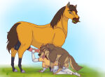 anon anonymous_female balto_(character) balto_(film) bestiality canine canine_on_human canine_penis crossover double_penetration dreamworks equine_genitalia equine_penis fellatio female_human feral feral_on_female feral_on_human feral_penetrating_female feral_penetrating_human fmm_threesome horse horsecock interspecies male_feral oral spirit spirit:_stallion_of_the_cimarron spirit_(cimarron) stallion wolf