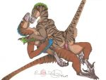 2_anthros anthro anthro/anthro anthro_only dinosaur duo erection furry lying male male_anthro nude penis raptor sex tagme