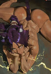 1girl big_breasts bleach bubble_butt cleavage dark-skinned_female horny inviting_to_sex laying laying_down looking_at_viewer naked_female nude nude nude_female pose purple_hair shaved_pussy shexyo shihouin_yoruichi split spread_legs teasing thick_thighs yellow_eyes yoruichi yoruichi_shihouin 