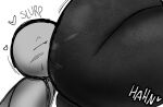  ass_eating dark-skinned_male enjoying femboy gigantic_ass jayden_(fazzinart) licking_ass monochrome rimjob 