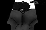 afro balls dark-skinned_male fat_ass femboy jayden_(fazzinart) laying_down looking_at_viewer looking_back monochrome nice_ass presenting_ass showing_off_ass