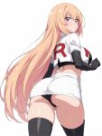 ai_generated aninox back_view backboob bare_thighs big_ass blonde_hair fat_ass gigantic_ass gigantic_breasts huge_breasts huge_thighs ichinose_honami_(youjitsu) jessie_(pokemon)_(cosplay) light-skinned_female light_skin long_hair looking_back massive_ass massive_breasts panties pokemon purple_eyes solo_female stockings team_rocket_uniform thick_body thick_female thick_thighs thighs voluptuous voluptuous_female youkoso_jitsuryoku_shijou_shugi_no_kyoushitsu_e