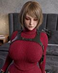  1girl 1girls ada_wong_(cosplay) ashley_graham ashley_graham_(ella_freya) biohazard blond blond_hair blonde-haired_female blonde_female blonde_hair blonde_hair_female capcom freckles freckles_on_face medium_hair renderiox resident_evil_4 resident_evil_4_(remake) resident_evil_4_remake standing standing_up twitter video_game_character video_game_franchise video_games 