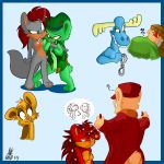 amber_eyes bear bottomless cervine cub doodle face_markings female flaky flashing flippy green_eyes happy_tree_friends high_res kurty licking looking_at_each_other male mel_the_hybrid military moose nude o_o open_shirt robe sleeping thinking tongue toony