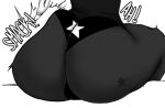 1boy ass_focus ass_smack dark-skinned_male disembodied_hand fat_ass femboy freckles freckles_on_ass jayden_(fazzinart) monochrome panties sitting spanked