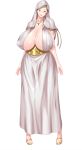1girl big_breasts cleavage dress female_focus full_body high_res huge_breasts kyonyuu_princess_saimin long_hair looking_at_viewer mature mature_female mature_woman simple_background tamanna_crusch