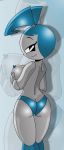 ass blue_hair blue_panties breasts erection jenny_wakeman looking_back my_life_as_a_teenage_robot nipple panties robot smile topless underwear x^j^kny x^j^kny_(artist) xj-9