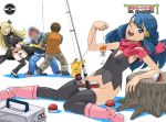  ash_ketchum ass bottomless breasts brock cynthia dawn fishing_rod huge_breasts kasumi_(pokemon) misty no_panties pikachu pokeballs pokemon satoshi shirona_(pokemon) takeshi upskirt 