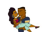  1boy 1girl anne_maria anne_maria_(tdi) dark_skin duo kissing lightning_(tdi) tagme total_drama_island 