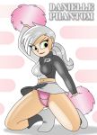 cheerleader dani_phantom danny_phantom green_eyes panties pink_panties pom_poms ponytail skirt_lift white_hair x^j^kny x^j^kny_(artist)