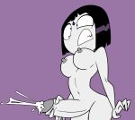 breasts cum cumming_penis dc_comics dcau futanari grey_skin jerking_off masturbation orgasm_face purple_hair raven_(dc) teen_titans teen_titans_go threetwigs