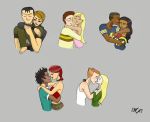 anne_maria_(tdi) brick_(tdi) cartoon_network dakota_(tdi) dakota_milton_(tdi) dark-skinned_male dawn_(tdi) grey_background jo_(tdi) kissing light-skinned_female lightning_(tdi) mike_(tdi) sam_(tdi) scott_(tdi) total_drama:_revenge_of_the_island total_drama_island zoey_(tdi)