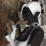 dark_elf drow elf fellatio oral testicle_grab