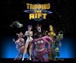 bob_the_ship breasts chode_mcblob copyright_name crossed_arms darph_bobo gus_(tripping_the_rift) six_(tripping_the_rift) t'nuk_layor teeth tripping_the_rift wallpaper whip_(tripping_the_rift)