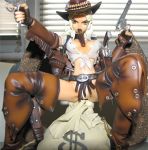 cigar cowgirl figure gun smoking weapon