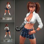 1girl cleavage figure open_clothes sara_pezzini schoolgirl skirt witchblade