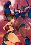  2_girls android ass astro_boy astro_girl atom_(tetsuwan_atom) brown_hair dark_skin doll_joints female_only genderswap horns kodansha lips long_hair mecha mecha_musume multiple_girls nozomu_tamaki oldschool pink_hair pluto_(tetsuwan_atom) robot_girl short_hair tamaki_nozomu tetsuwan_atom 