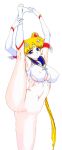  1girl big_breasts bishoujo_senshi_sailor_moon blonde_hair blue_eyes breasts cleft_of_venus flexible gloves kuroinu_juu legs_up long_hair nipples older older_female pussy sailor_moon tsukino_usagi twin_tails young_adult young_adult_female young_adult_woman 