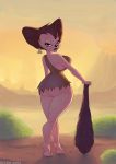 2009 anthro artist_name ass bubble_butt disney dog full_body furry goof_troop lipstick looking_back milf nitro_(artist) no_panties peg_pete weapon wide_hips