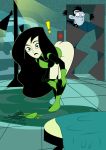 ! 2008 ass bent_over black_hair bottomless dr._drakken embarrassing green_eyes green_skin kim_possible levelord lltoon no_panties pants_down pants_pull shego surprise undressing walk-in