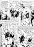  big_breasts bondage chris_(sm_comics_artist) comic french_text jane&#039;s_training le_dressage_de_jane monochrome thigh_high_boots 