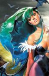 breasts capcom darkstalkers demitri_maximoff hair lipstick morrigan_aensland shinkiro teeth wings