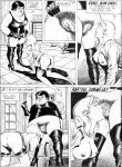  ball_gag big_breasts bondage chris_(sm_comics_artist) comic fat french_text hairy_pussy jane&#039;s_training le_dressage_de_jane monochrome pussy_juice thigh_high_boots ugly_female yuri 