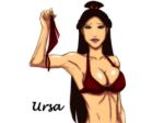 avatar:_the_last_airbender bikini bikini_bottom black_hair bottomless breasts cleavage lipstick long_hair milf naughty side-tie_bikini ursa ursa_(avatar) white_background