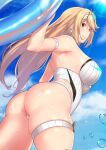 alluring beach bikini blonde_hair inner_tube insanely_hot mythra mythra_(xenoblade) nintendo ocean ster_c xenoblade_(series) xenoblade_chronicles_2 yellow-eyes