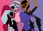 angry arcee backpack big_breasts blackarachnia bosom_buddies breast_press breasts breasts_outside lipstick mecha mechanical mechanophilia ragetreb robot robot_girl sideboob transformers transformers_animated