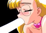  1girl blonde_hair blush closed_eyes fellatio female gif glasses karin_(viper) long_hair nude oral sucking viper viper_v16 