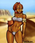  dark_skin gerudo long_hair midriff nabooru nintendo ocarina_of_time ponytail the_legend_of_zelda thong wolfenwarrior_(artist) 