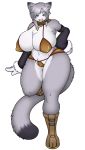 arm_warmer bbw big_breasts breasts cat chest_tuft chubby feline female furry karubi5585 skimpy solo thighs