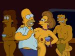 big_breasts edna_krabappel erect_nipples homer_simpson nude orgy pubic_hair pussy the_simpsons thighs