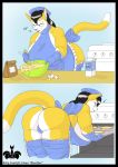 apron ass bbw bent_over beret blackfox breasts cooking eggs fat feline female flour furry glasses glenn_s._knudsen kitchen kitty_vanilji milk oven pie plump sideboob singing