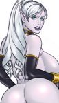  backboob big_ass dat_ass elf extra_thicc female large_breasts long_hair looking_back looking_back_at_viewer loubotix_(artist) nude_female original_character pale_skin sideboob white_hair world_of_warcraft 