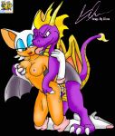  animated crossover gif glenn_(artist) rouge_the_bat sega sonic_(series) sonic_team spyro spyro_the_dragon surfing_charizard 