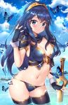 alluring bikini butterflies butterfly fire_emblem fire_emblem:_kakusei fire_emblem_awakening gloves looking_at_viewer lucina ocean souchan stockings sword thong tiara