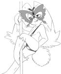 lopunny monochrome pokemon stripper stripper_pole tagme white_background