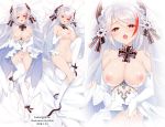 1girl 1girl 1girl :d ahoge ankle_ribbon areola artist_name azur_lane bangs bare_shoulders big_breasts blush breast_lift breasts breasts_out_of_clothes bridal_gauntlets bridal_veil brown_eyes censored choker dakimakura dated dress dress_lift eyebrows_visible_through_hair finger_to_mouth full_body garter_belt garter_straps gloves gluteal_fold hair_between_eyes half-closed_eyes headgear heart heart_censor high_heels high_resolution iron_cross lingerie long_hair looking_at_viewer lying menggongfang mole mole_on_breast multicolored_hair multiple_views navel nipples nude on_back open_mouth panties prinz_eugen_(azur_lane) prinz_eugen_(symphonic_fate)_(azur_lane) red_hair ribbon saliva shoes silver_hair skindentation smile stomach streaked_hair tongue tongue_out topless two_side_up underwear veil very_long_hair viewed_from_above wedding_dress white_dress white_footwear white_gloves white_legwear white_panties white_underwear