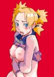  1girl blonde_hair breasts breasts_outside fishnets naruto quad_tails shirt_lift solo temari teriyaki 