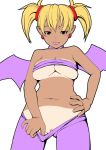 @ma? aq_interactive arcana_heart atlus dark_skin demon_girl examu lilica_felchenerow naughty_face navel pointy_ears pussy succubus tan tan_line tomatto_(@ma!) uncensored wings