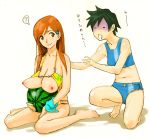 2girls ? abradeli areola arisawa_tatsuki barefoot beach big_breasts bleach breasts first_porn_of_character food fruit hair inoue_orihime multiple_girls nipples tatsuki_arisawa very_short_hair watermelon