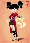  black_hair blue_eyes breasts hotdesigns2 kimiko_tohomiko solo xiaolin_showdown 