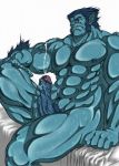 autofootjob beast_(x-men) blue_fur cum hank_mccoy male male_only marvel masturbation mitemas muscular_male solo x-men