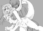 bishoujo_senshi_sailor_moon blushing iguara_(sailor_moon) monochrome monster monster_of_the_day non-mammal_breasts sailor_moon scalie tail youma