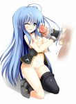  1girl asymmetrical_clothes asymmetrical_clothing bad_id blue_eyes blue_hair blush breasts cum cum_on_body cum_on_breasts cum_on_upper_body ejaculation facial flat_chest hairjob handjob kishiki_kanmitsu long_hair lyrical_nanoha mahou_shoujo_lyrical_nanoha mahou_shoujo_lyrical_nanoha_strikers minigirl nipples one_thighhigh penis pussy reinforce_zwei shikano_sumiaki single_thighhigh solo_focus thighhighs uncensored 