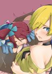 2girls black_legwear blonde_hair blue_eyes blush breasts closed_eyes cunnilingus elesa female fuuro_(pokemon) gloves gym_leader hair hair_ornament headphones kamitsure_(pokemon) looking_at_viewer looking_back multiple_girls nipples no_legwear oral panties panties_aside pantyhose pokemon pokemon_(game) pokemon_black_and_white pokemon_bw pubic_hair pussy_juice red_hair shirt_lift skyla spread_legs tears text torn_clothes torn_pantyhose translation_request trembling uncensored underwear vibrator yuri yuuki_maya