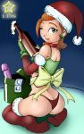 1girl ass ass_crack ben_10 ben_10_(classic) christmas christmas_outfit condom dildo first_porn_of_character green_eyes gwen_tennyson gwen_tennyson_(classic) gwendolyn_tennyson lds orange_hair short_hair wine winking_at_viewer